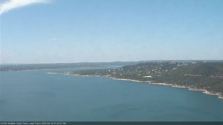 Lake Travis webcam, April 16, 2020 1:25 PM CT