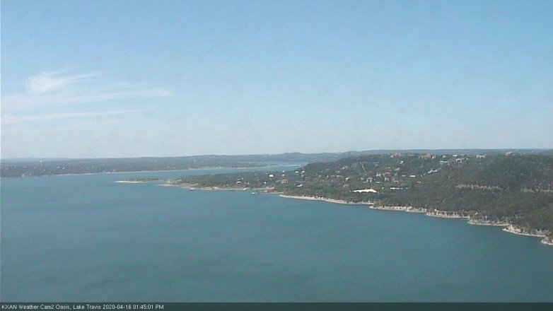 Lake Travis webcam, April 16, 2020 1:45 PM CT