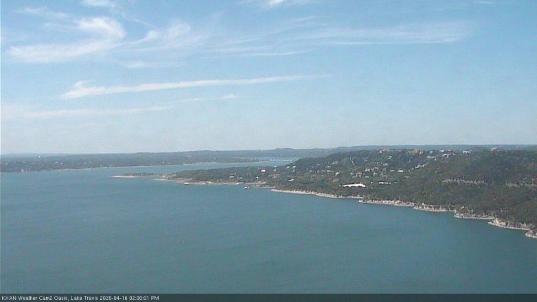Lake Travis webcam, April 16, 2020 2:00 PM CT