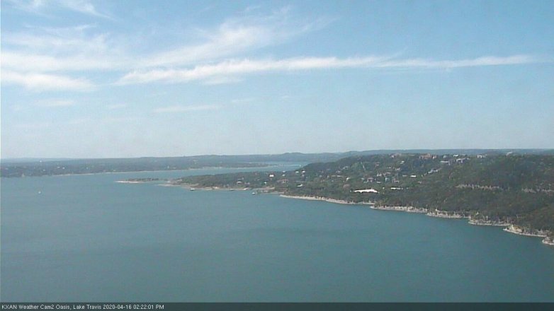 Lake Travis webcam, April 16, 2020 2:25 PM CT