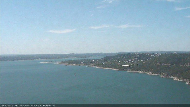 Lake Travis webcam, April 16, 2020 2:45 PM CT