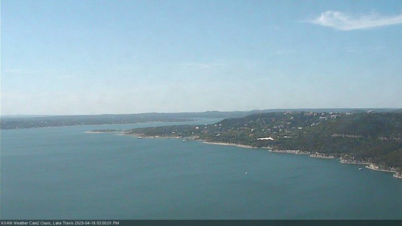 Lake Travis webcam, April 16, 2020 3:00 PM CT