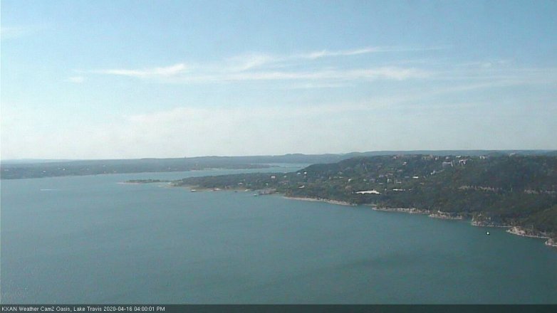 Lake Travis webcam, April 16, 2020 4:00 PM CT