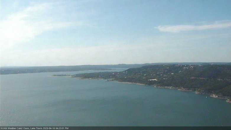 Lake Travis webcam, April 16, 2020 4:25 PM CT