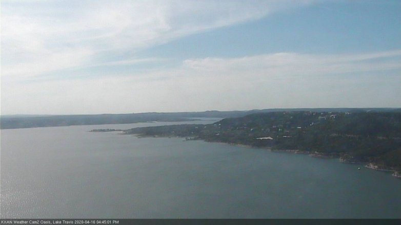 Lake Travis webcam, April 16, 2020 4:45 PM CT
