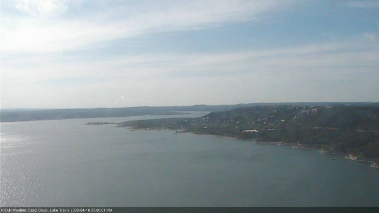 Lake Travis webcam, April 16, 2020 5:00 PM CT