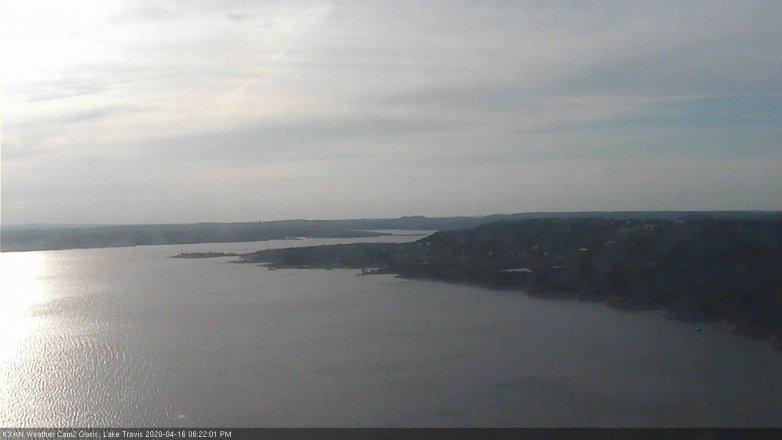 Lake Travis webcam, April 16, 2020 6:25 PM CT