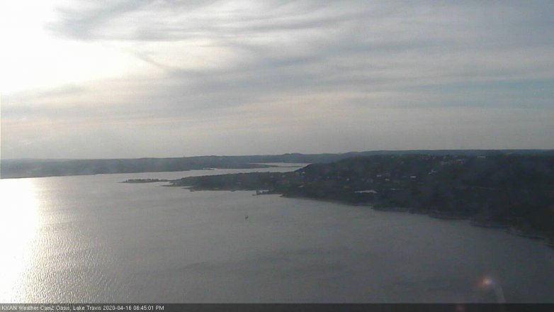Lake Travis webcam, April 16, 2020 6:45 PM CT