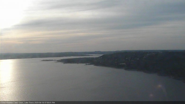 Lake Travis webcam, April 16, 2020 7:00 PM CT
