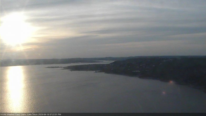Lake Travis webcam, April 16, 2020 7:25 PM CT