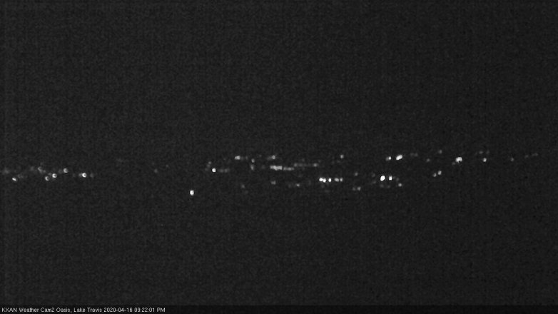 Lake Travis webcam, April 16, 2020 9:25 PM CT
