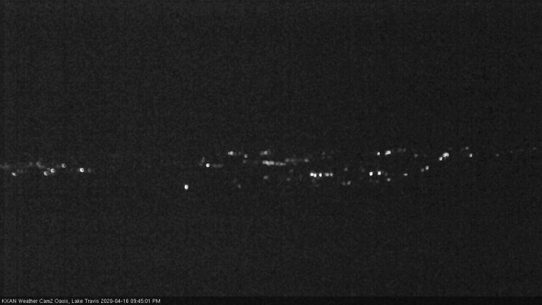 Lake Travis webcam, April 16, 2020 9:45 PM CT