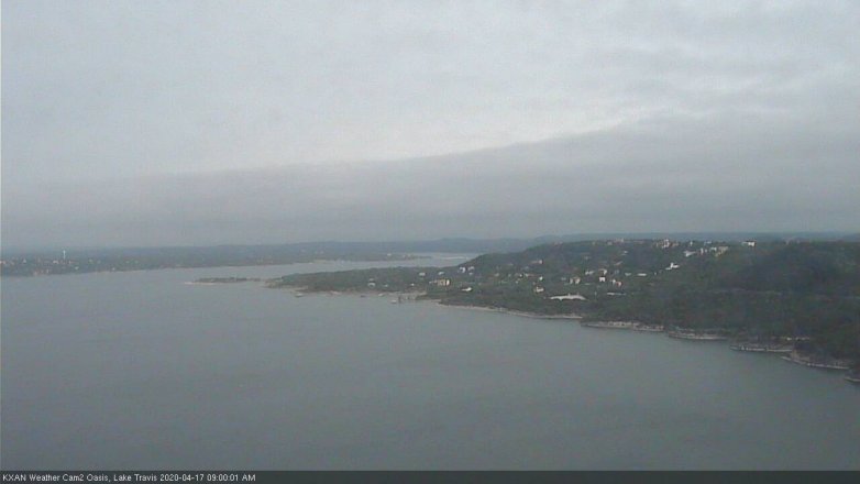 Lake Travis webcam, April 17, 2020 9:00 AM CT
