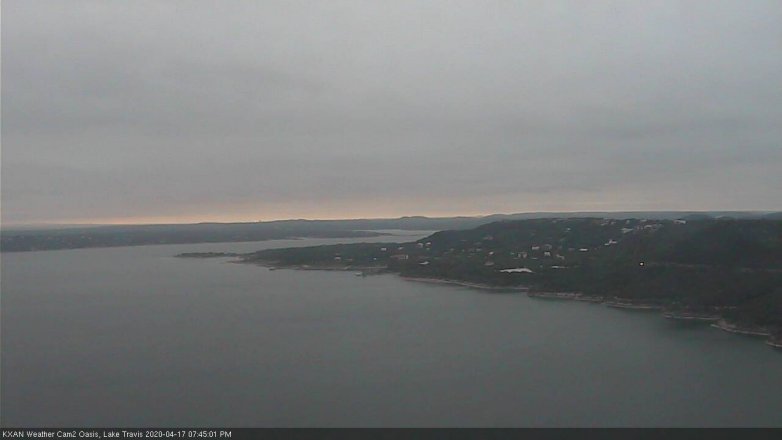 Lake Travis webcam, April 17, 2020 7:45 PM CT