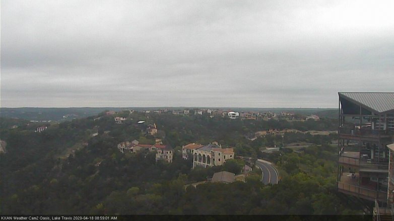 Lake Travis webcam, April 18, 2020 9:00 AM CT