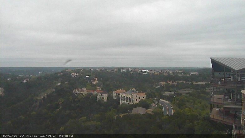 Lake Travis webcam, April 18, 2020 9:25 AM CT