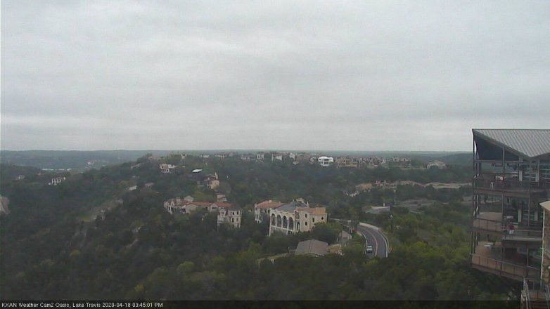 Lake Travis webcam, April 18, 2020 3:45 PM CT