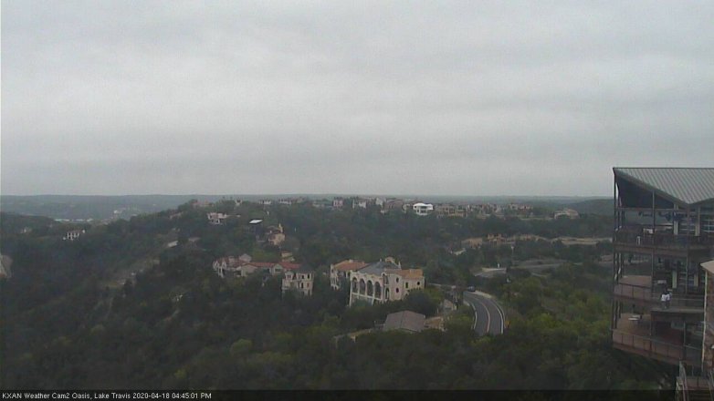 Lake Travis webcam, April 18, 2020 4:45 PM CT