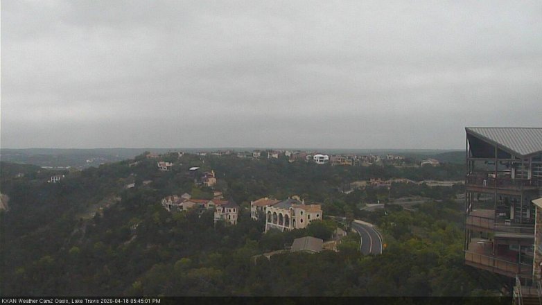 Lake Travis webcam, April 18, 2020 5:45 PM CT