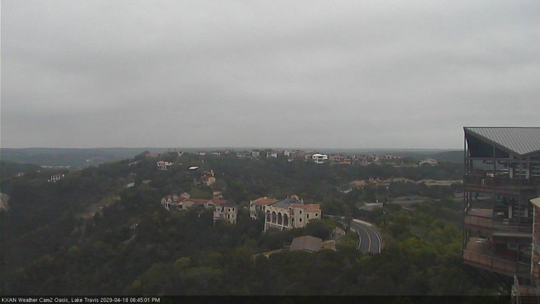 Lake Travis webcam, April 18, 2020 6:45 PM CT
