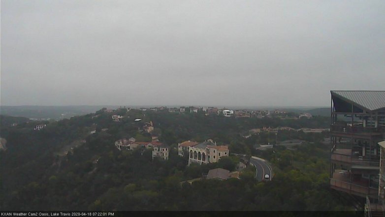Lake Travis webcam, April 18, 2020 7:25 PM CT