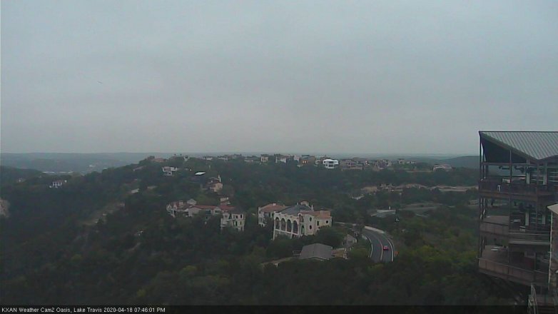 Lake Travis webcam, April 18, 2020 7:45 PM CT