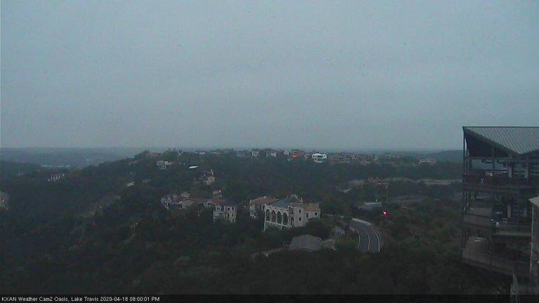 Lake Travis webcam, April 18, 2020 8:00 PM CT