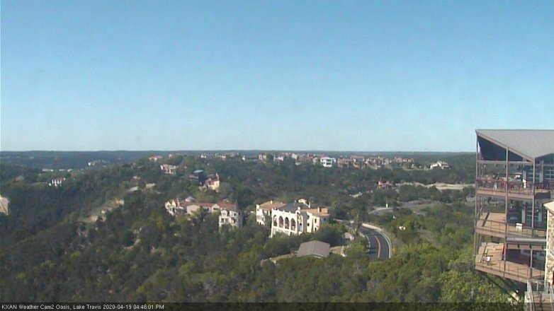 Lake Travis webcam, April 19, 2020 4:45 PM CT