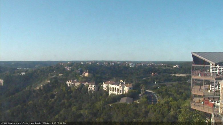 Lake Travis webcam, April 19, 2020 6:25 PM CT