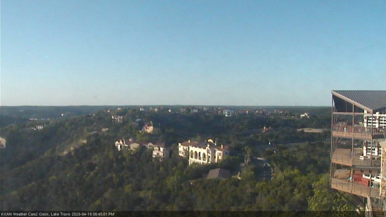 Lake Travis webcam, April 19, 2020 6:45 PM CT