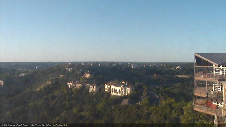 Lake Travis webcam, April 19, 2020 7:00 PM CT