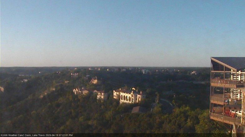Lake Travis webcam, April 19, 2020 7:25 PM CT