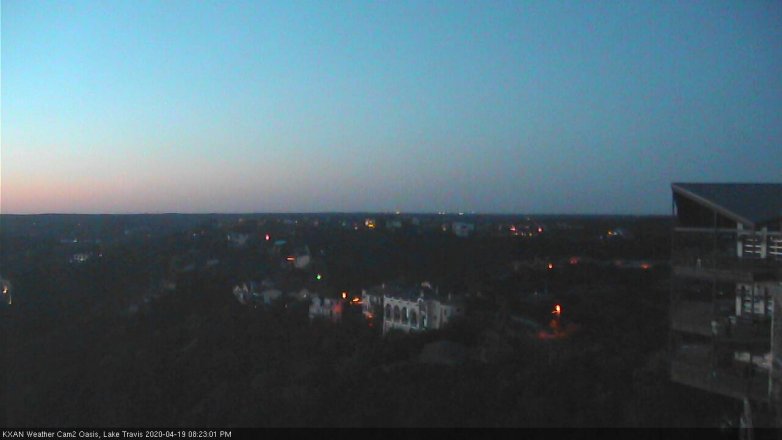 Lake Travis webcam, April 19, 2020 8:25 PM CT