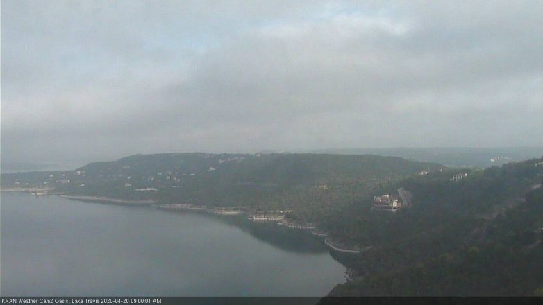 Lake Travis webcam, April 20, 2020 9:00 AM CT