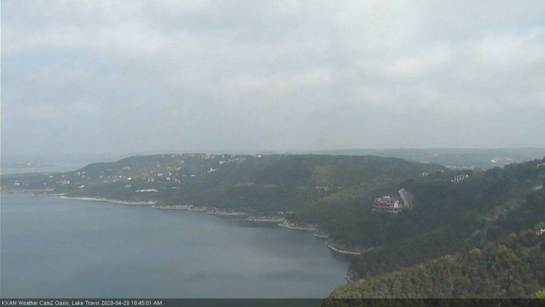 Lake Travis webcam, April 20, 2020 10:45 AM CT