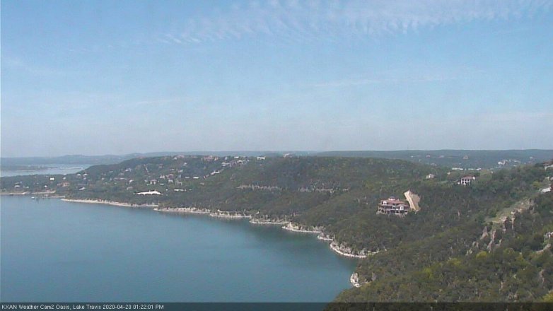 Lake Travis webcam, April 20, 2020 1:25 PM CT