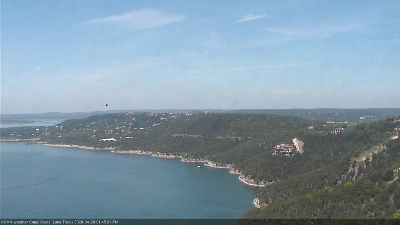 Lake Travis webcam, April 20, 2020 1:45 PM CT