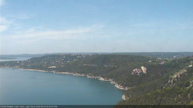 Lake Travis webcam, April 20, 2020 2:25 PM CT