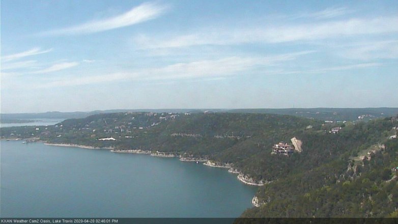 Lake Travis webcam, April 20, 2020 2:45 PM CT