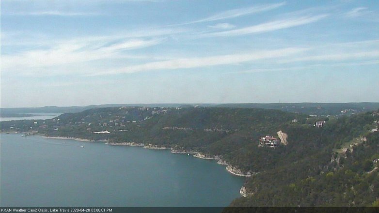 Lake Travis webcam, April 20, 2020 3:00 PM CT