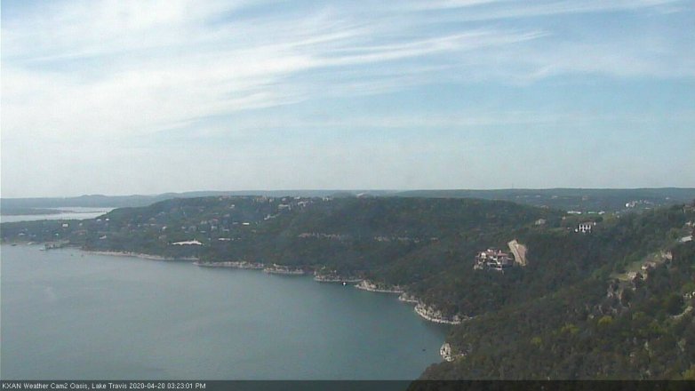 Lake Travis webcam, April 20, 2020 3:25 PM CT