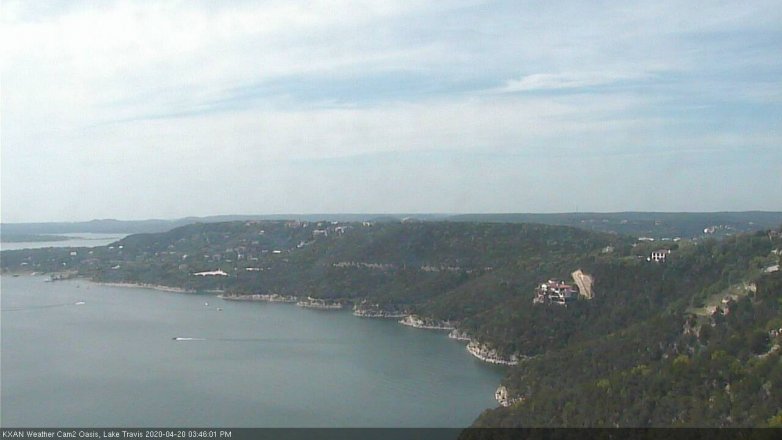 Lake Travis webcam, April 20, 2020 3:45 PM CT