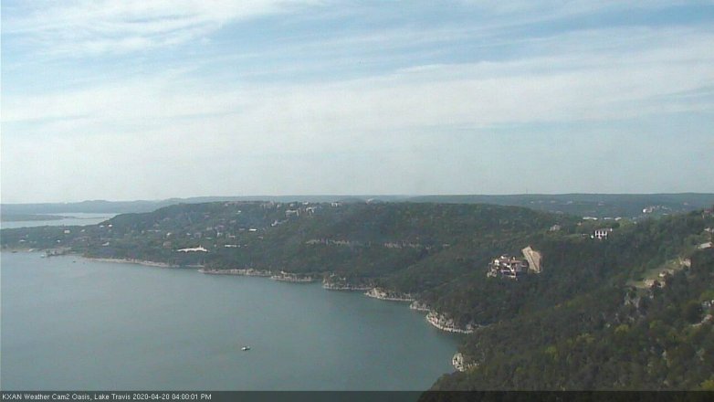 Lake Travis webcam, April 20, 2020 4:00 PM CT