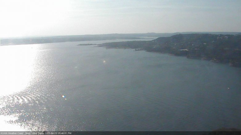 Lake Travis webcam, April 20, 2020 5:45 PM CT