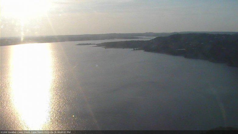 Lake Travis webcam, April 20, 2020 6:45 PM CT