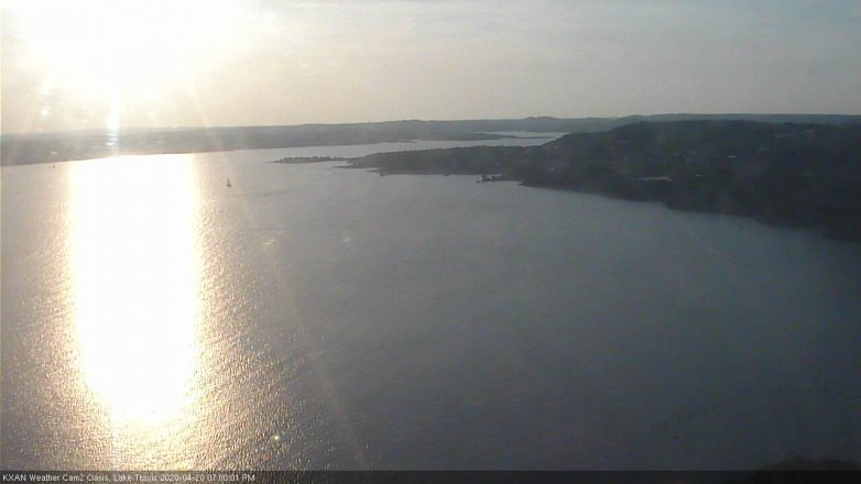 Lake Travis webcam, April 20, 2020 7:00 PM CT