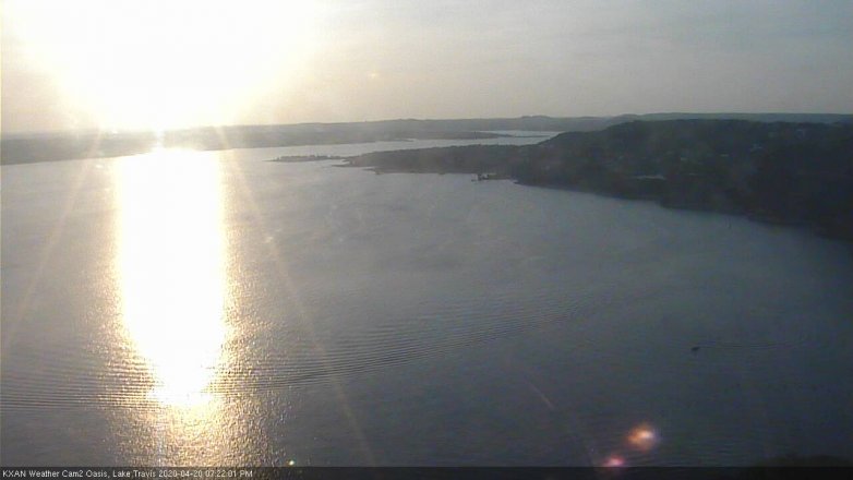 Lake Travis webcam, April 20, 2020 7:25 PM CT
