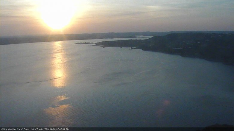 Lake Travis webcam, April 20, 2020 7:45 PM CT