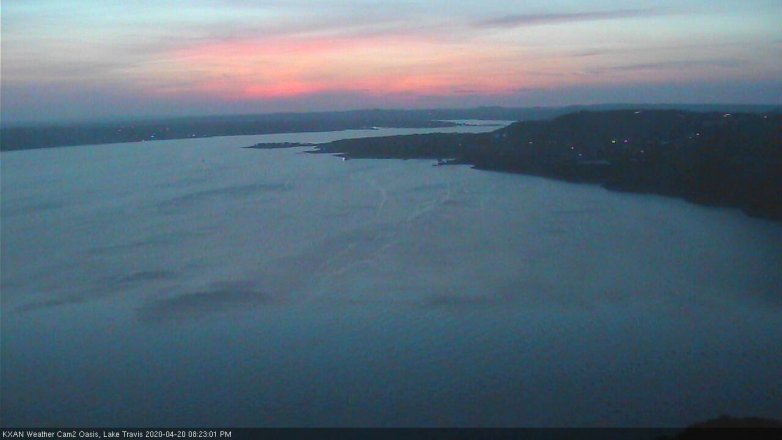 Lake Travis webcam, April 20, 2020 8:25 PM CT