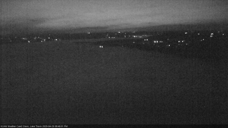 Lake Travis webcam, April 20, 2020 8:45 PM CT